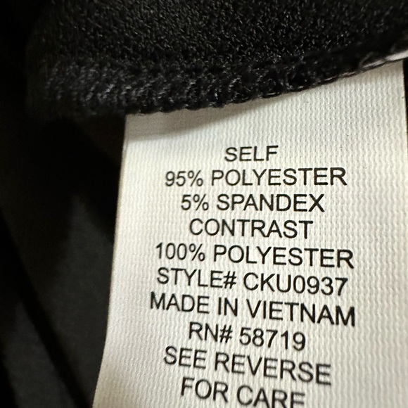 LADIES BLACK TOP WITH FAUX LEATHER SLEEVES - Picture 3 of 3